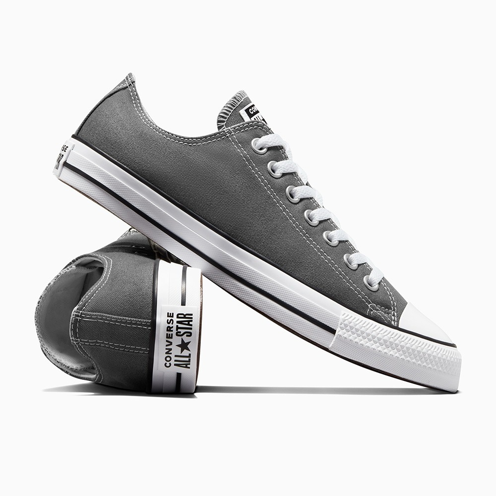 Converse low top sneaker grey white shoes size 6 polka dot double layer tongue